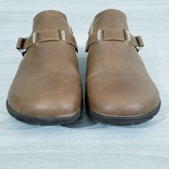 Merrell Loafers Dassie Stich Moccasin Buckle Womens Size 8.5 Brown Leather Shoes - Picture 4 of 12
